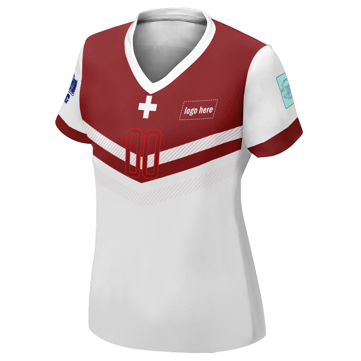 Camisa de futebol feminina estampada da Copa do Mundo da Suíça personalizada com foto