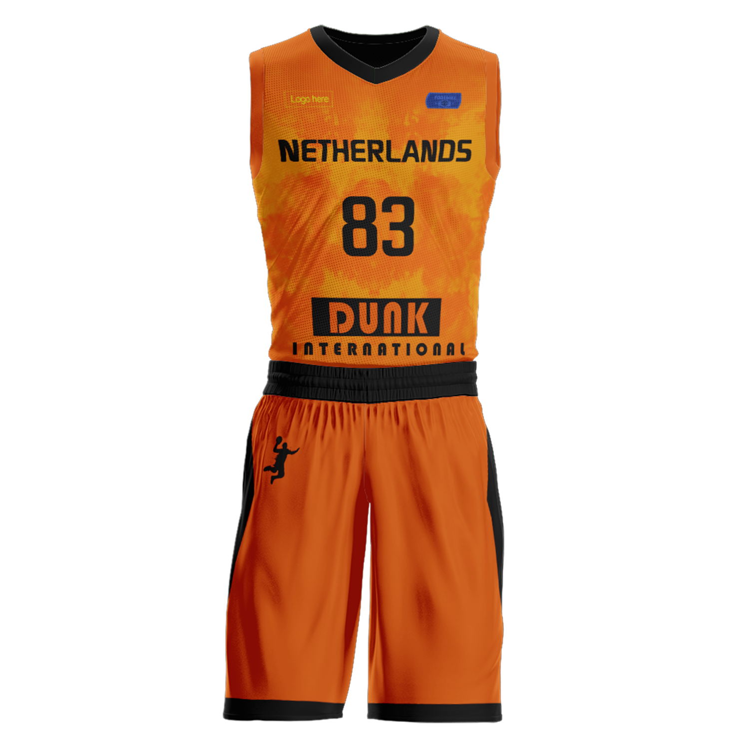 Ternos de basquete personalizados da seleção holandesa