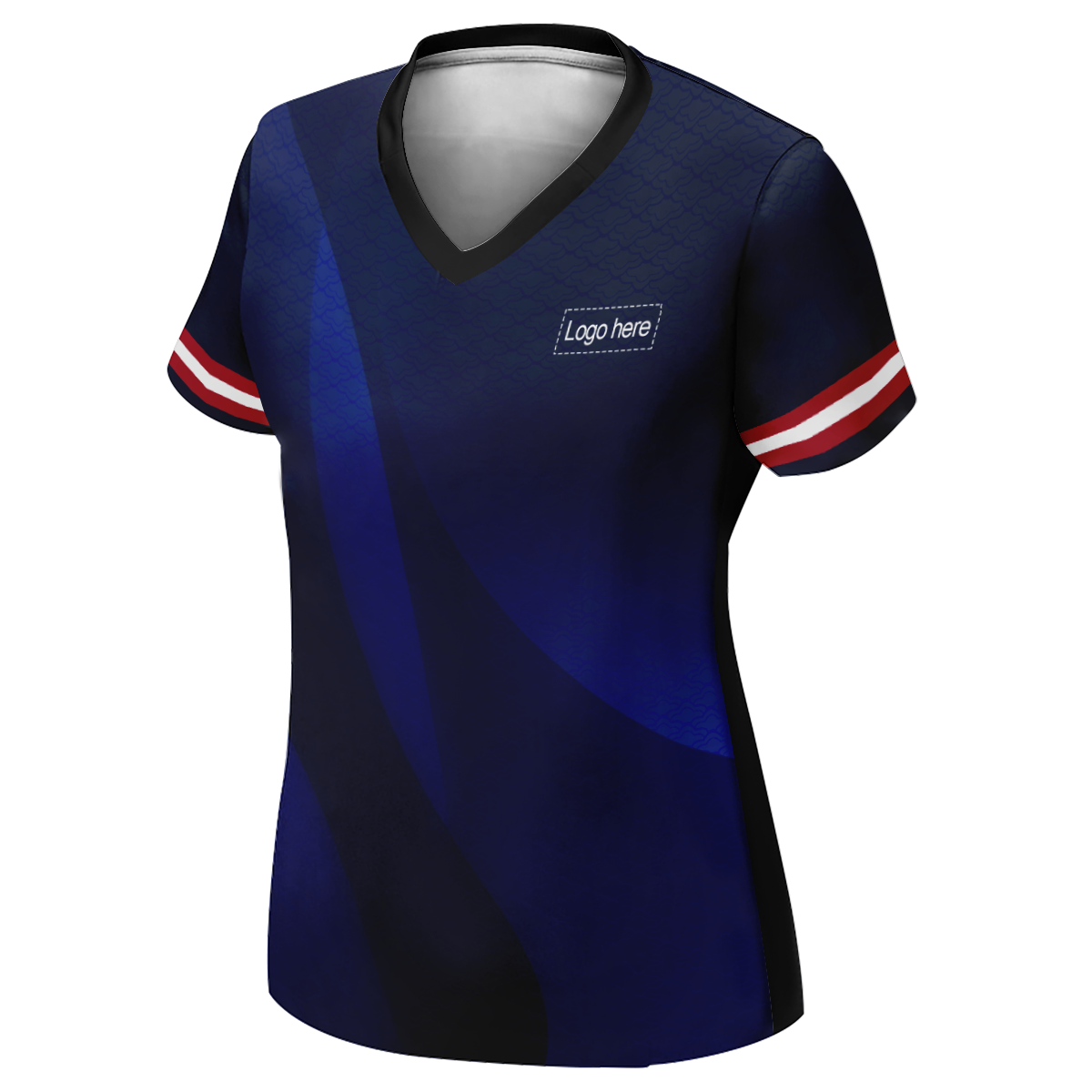Camisa de futebol feminina folgada personalizada para a Copa do Mundo dos EUA com nome